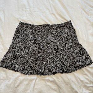 Black and White Floral Skirt